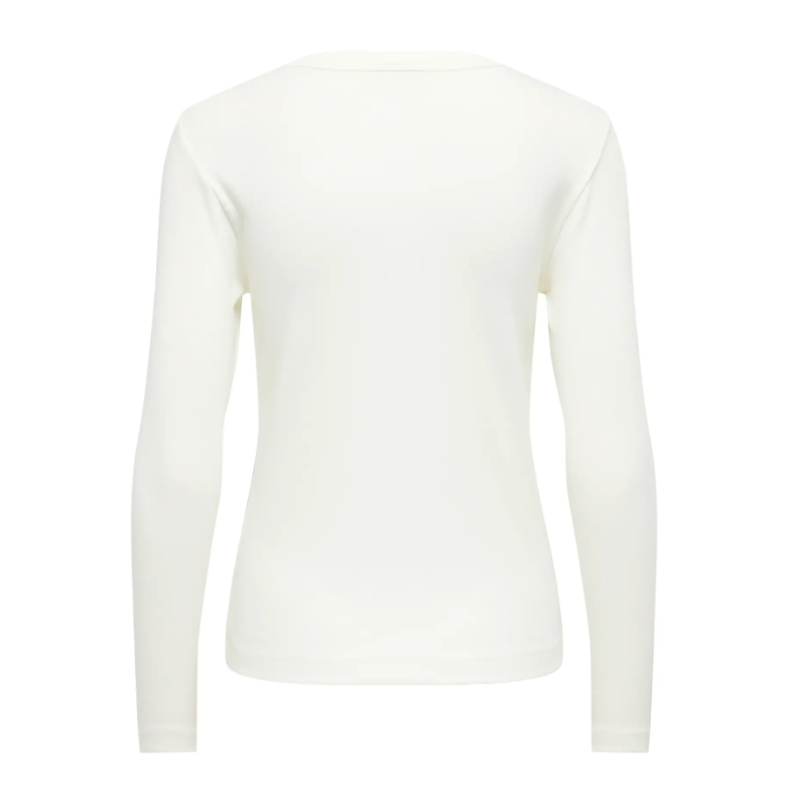 JDY Lucky L/S O-Neck Top - Cloud Dancer