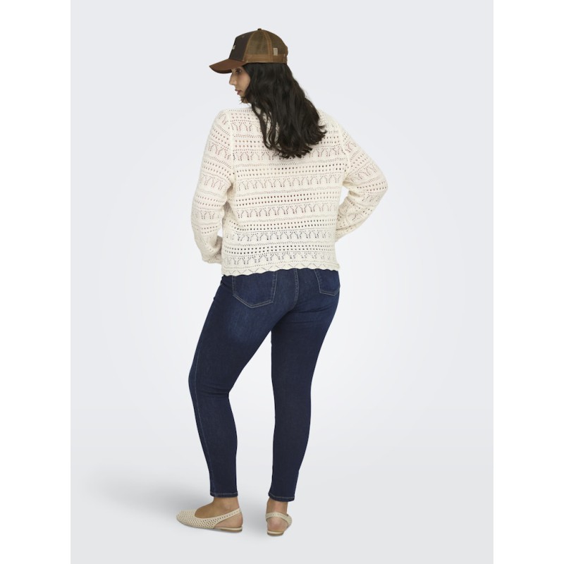 ONLY CARMAKOMA Elke L/S Strik Pullover - Birch