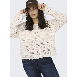 ONLY CARMAKOMA Elke L/S Strik Pullover - Birch