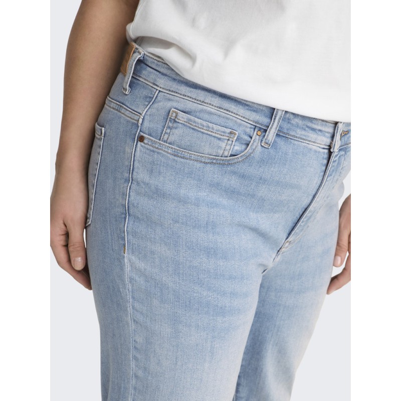 ONLY CARMAKOMA Sui MW Slim Denim Jeans - Light Blue Denim