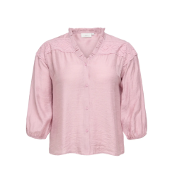 ONLY CARMAKOMA Simme 3/4 V-hals Skjorte - Misty Rose