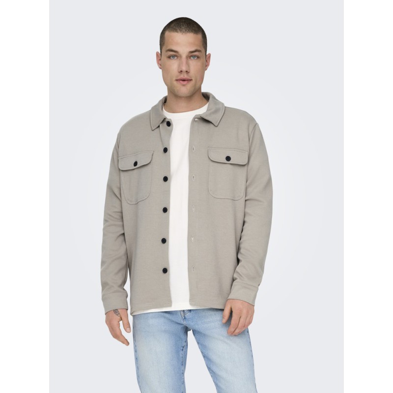 ONLY & SONS Kodyl Sweat Overshirt - Vintage Khaki