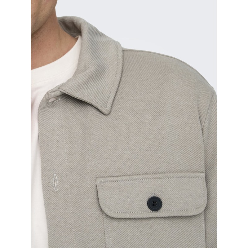 ONLY & SONS Kodyl Sweat Overshirt - Vintage Khaki