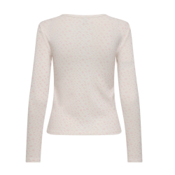 ONLY Madison L/S Rund Hals Bluse - Cloud Dancer / Flower Romance Rose