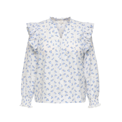 ONLY CARMAKOMA Idris L/S Flæse Top - Cashmere Blue