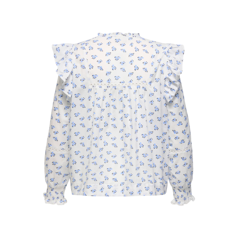 ONLY CARMAKOMA Idris L/S Flæse Top - Cashmere Blue