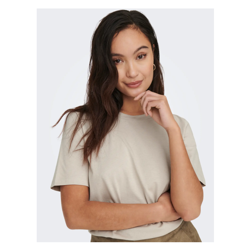 ONLY Only Bomuld T-shirt - Silver Linning