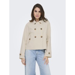 ONLY April Kort Klassisk Trenchcoat - birch