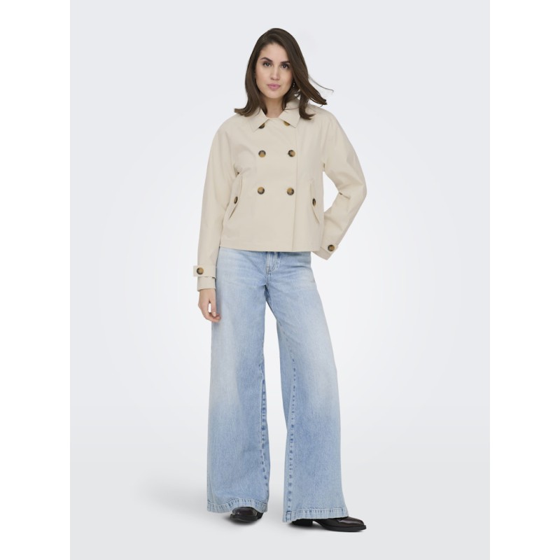 ONLY April Kort Klassisk Trenchcoat - birch