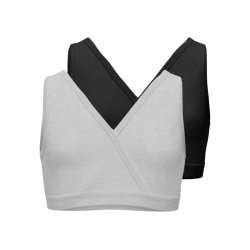 KIDS ONLY Lola 2-pak Vendebare Top - Super Light Grey Melange