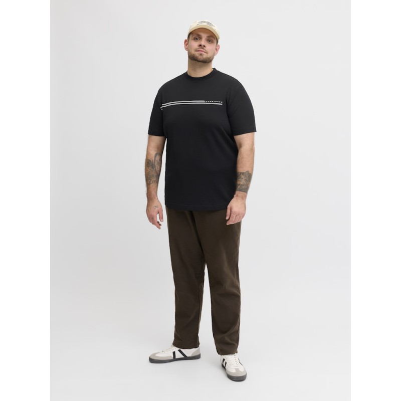 JACK & JONES Plus Fusion Chest Brand T-shirt - Sort