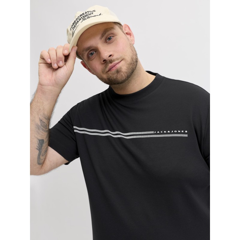 JACK & JONES Plus Fusion Chest Brand T-shirt - Sort