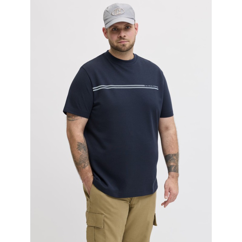 JACK & JONES Plus Fusion Chest Brand T-shirt - Outer Space