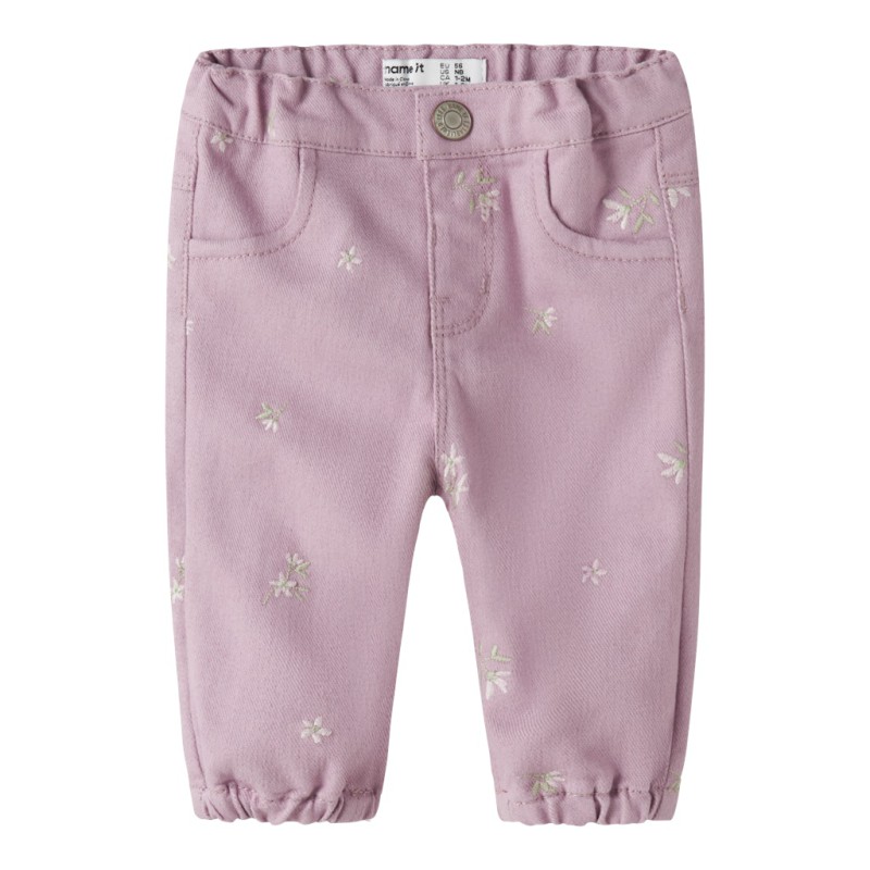 NAME IT Baby Rose Loose Twill Bukser - Dawn Pink