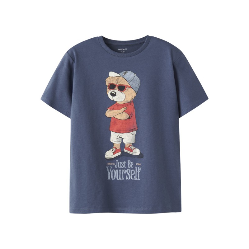 NAME IT Kids Dobs Regular T-Shirt - Vintage Indigo