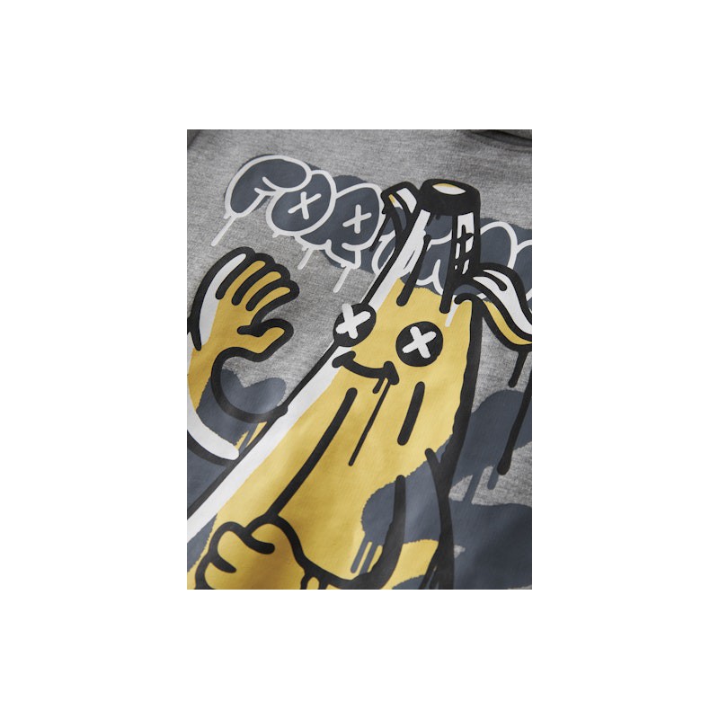 NAME IT Kids Fox Fortnite Hoodie - Grey Melange