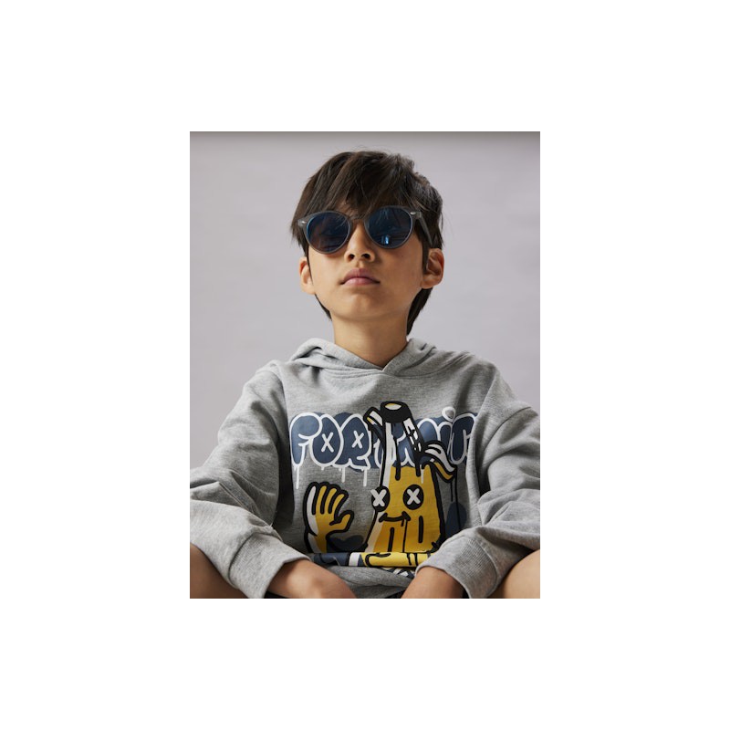 NAME IT Kids Fox Fortnite Hoodie - Grey Melange