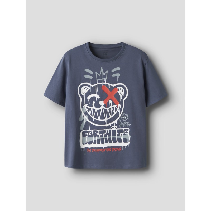 NAME IT Kids Frans Fortnite Regular T-shirt - Vintage Indigo
