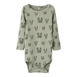 NAME IT Baby Dam X-slim L/S Bodystocking - Shadow