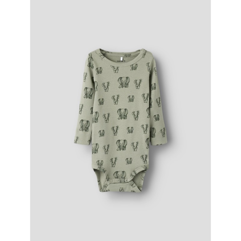 NAME IT Baby Dam X-slim L/S Bodystocking - Shadow