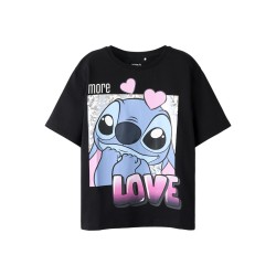 NAME IT Kids Fora Stitch S/S Regular T-shirt - Sort