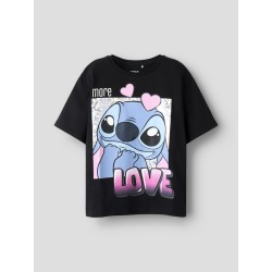 NAME IT Kids Fora Stitch S/S Regular T-shirt - Sort