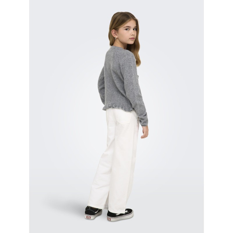 KIDS ONLY Shelda L/S Flæse Strik Cardigan - Medium Grey Melange