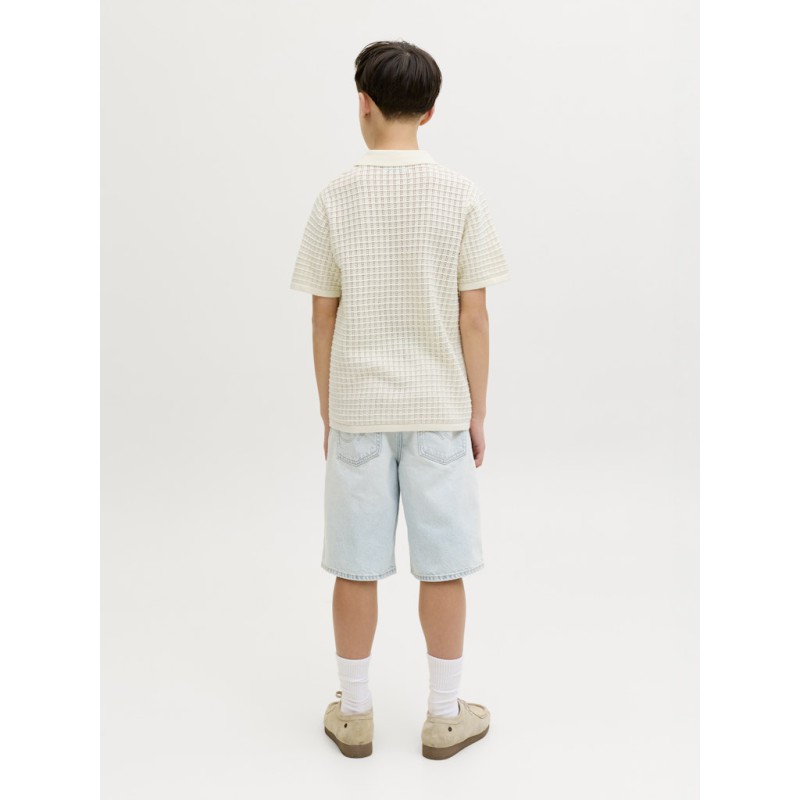 JACK & JONES Junior Tucket Split Hals Polo - Sea Salt