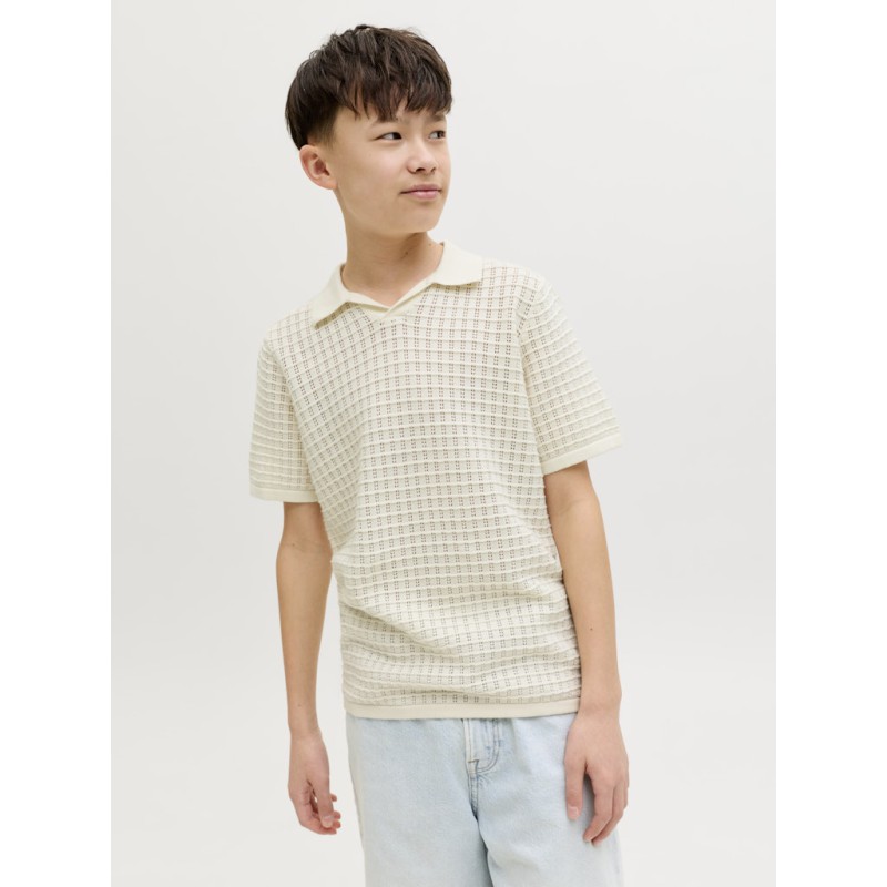 JACK & JONES Junior Tucket Split Hals Polo - Sea Salt
