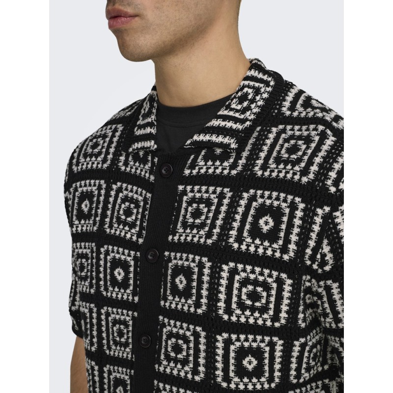 ONLY & SONS Bart Relaxed Strik Skjorte - Sort