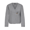 ONLY Jing L/S One Button Strik Cardigan - Medium Grey Melange