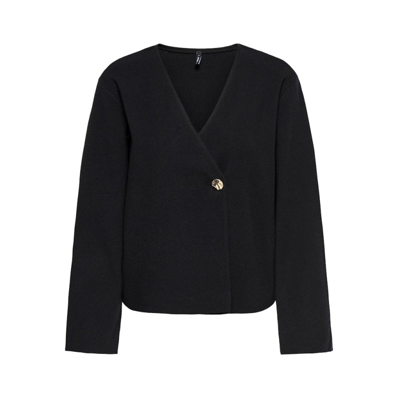 ONLY Jing L/S One Button Strik Cardigan - Sort