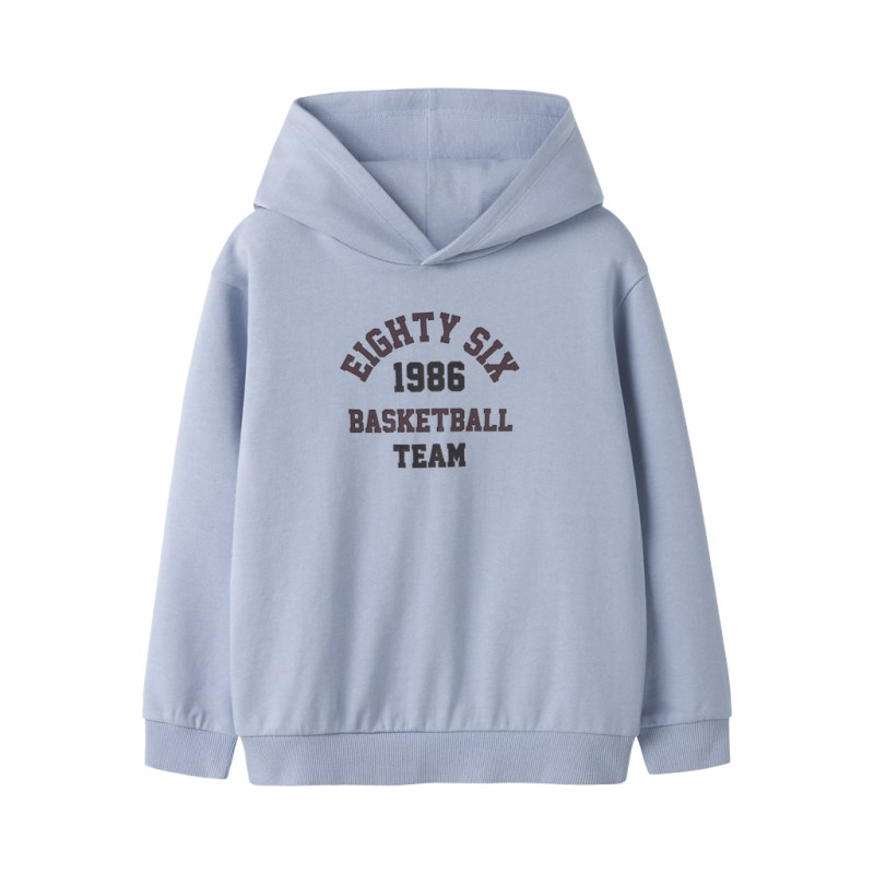 NAME IT Kids Diket langærmet sweat hoodie - Blue Fog