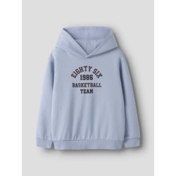 NAME IT Kids Diket langærmet sweat hoodie - Blue Fog