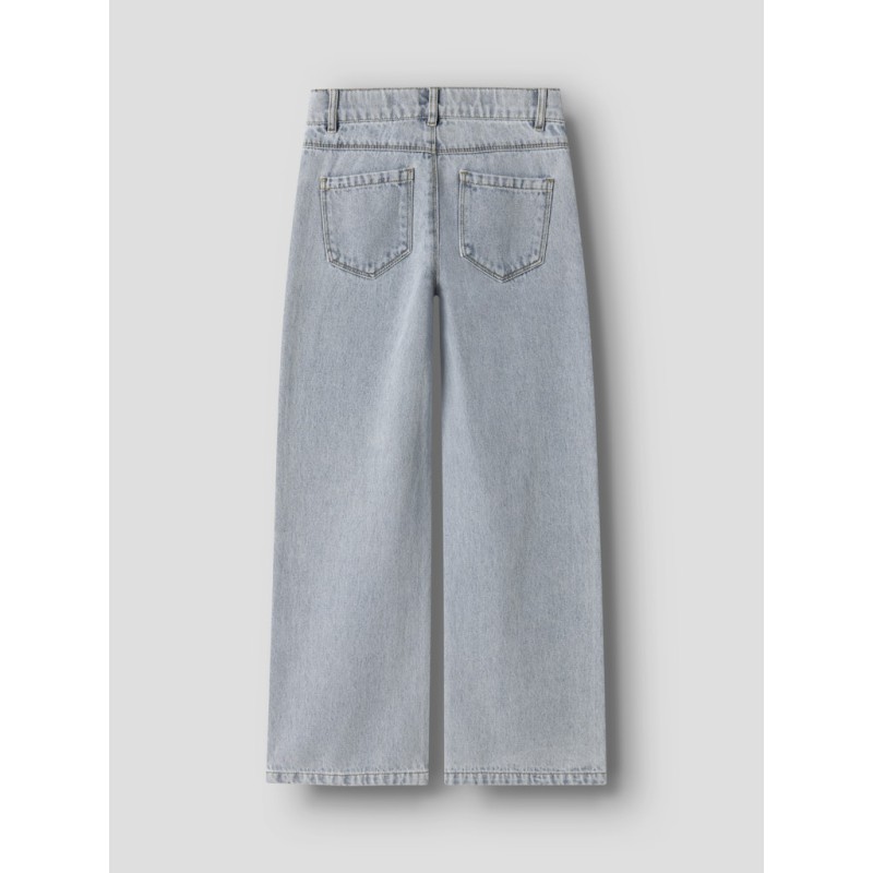 NAME IT Kids Rose Brede Hjerte Jeans - Light Blue Denim