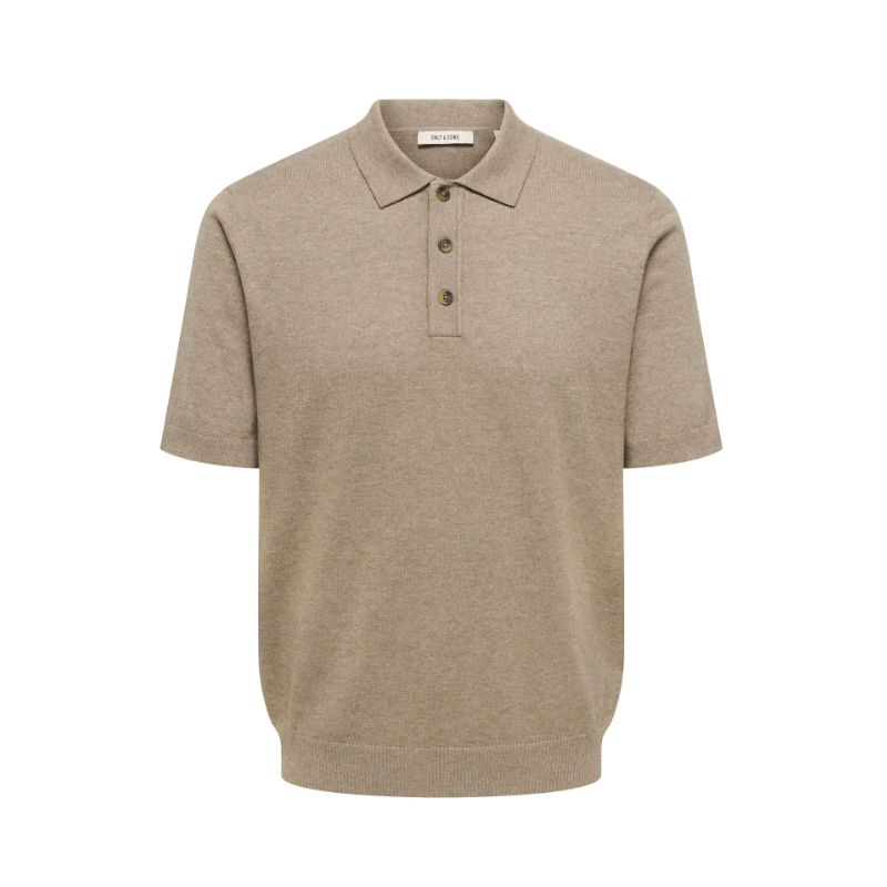 ONLY & SONS Loui Regular Strik Polo - Desert Taupe