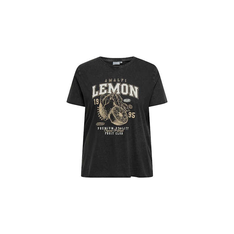 ONLY CARMAKOMA Lucy T-shirt - Sort / Fruity Lemon