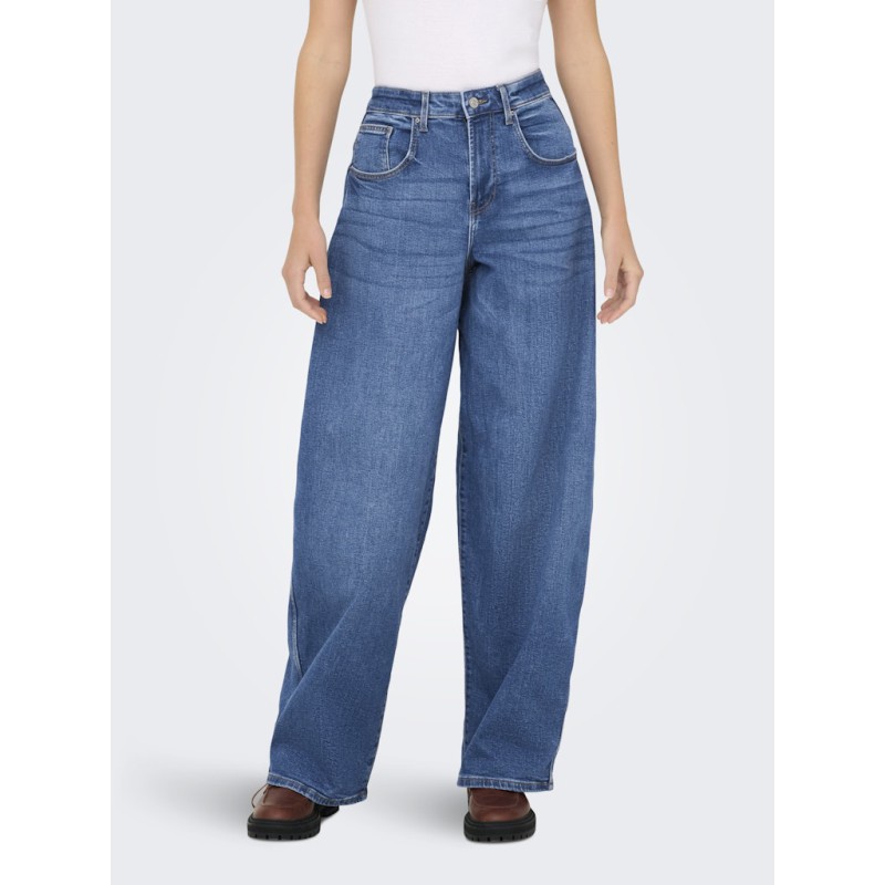 ONLY Tamy HW Barrel Denim - Medium Blue Denim