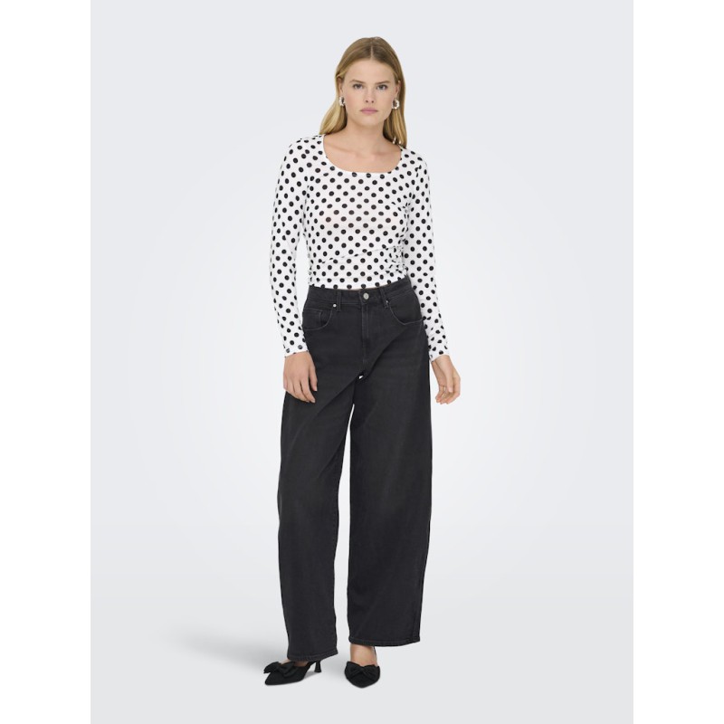 ONLY Tamy HW Barrel Denim - Washed Black