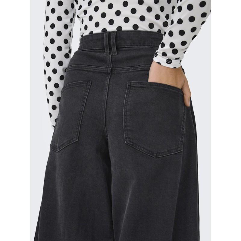 ONLY Tamy HW Barrel Denim - Washed Black