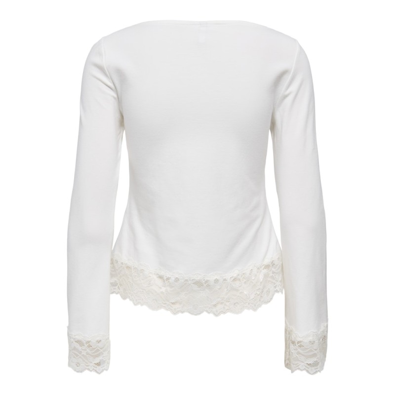 ONLY Live Love L/S Blonde Top - Cloud Dancer