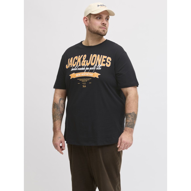 JACK & JONES PLUS Logo T-shirt - Sort
