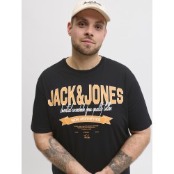 JACK & JONES PLUS Logo T-shirt - Sort