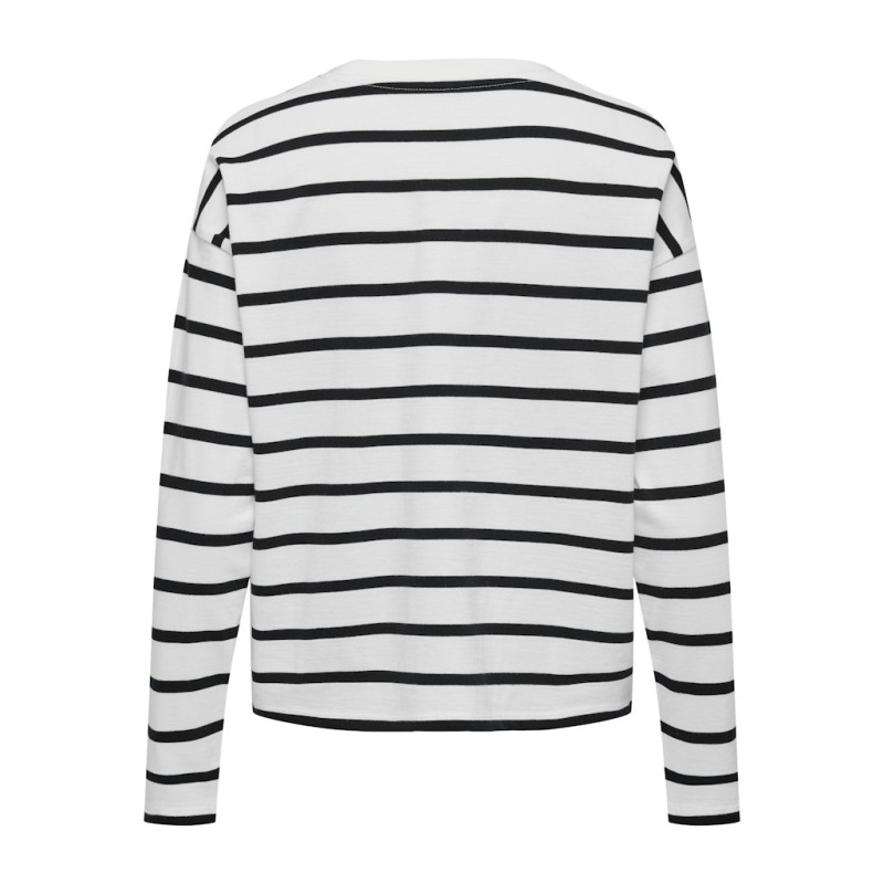 ONLY Soph L/S Stribet Bluse - Cloud Dancer / Sort