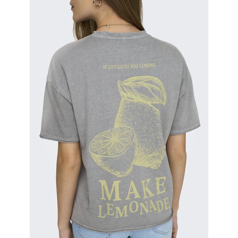 ONLY Kinna S/S Oversize T-shirt - Silver Sconce