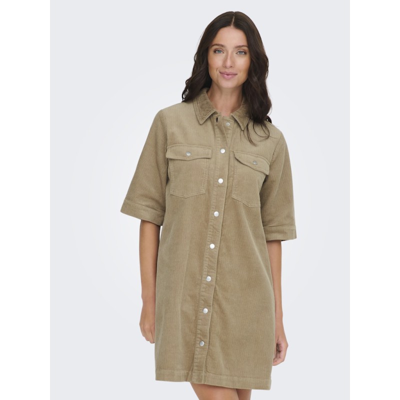 JDY Shiraz S/S Fløjl Kjole - Silver Mink