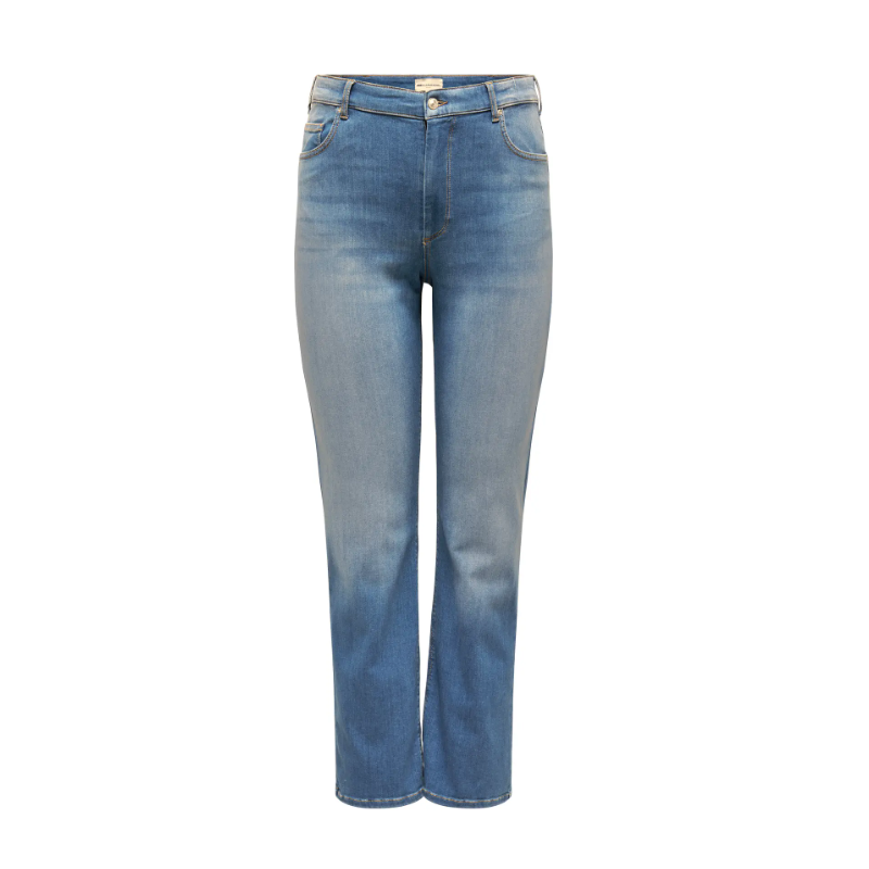 ONLY CARMAKOMA Willy HW Straight Denim Jeans - Light Blue Denim