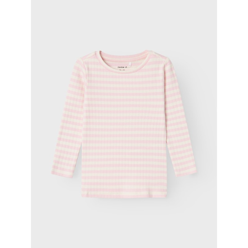 NAME IT Mini Suraja Xslim RibStrik Top - Parfait Pink