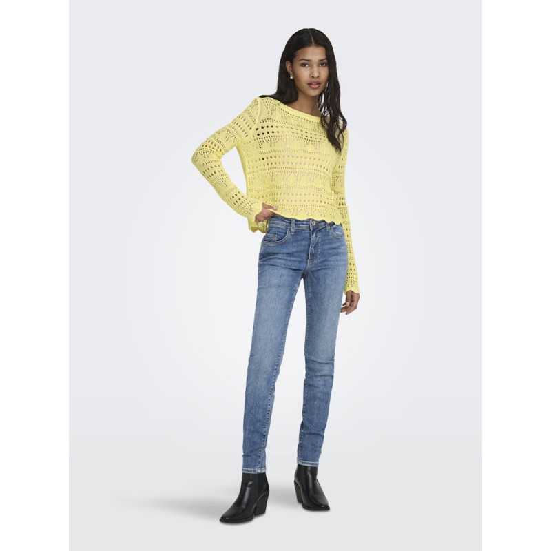 JDY Sun Lay Strik Pullover - Double Cream