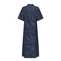 ONLY Runa S/S Midi Denim Kjole - Dark Blue Denim
